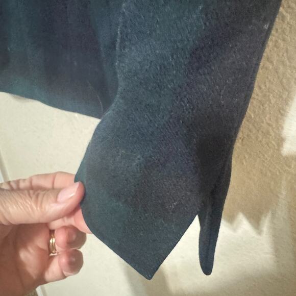 Vintage Pure Wool Plaid Skirt Green Navy Blue Homemade Tartan Midi Size XS - Picture 4 of 7